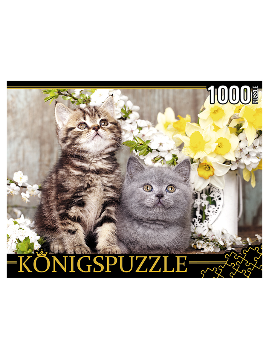 Пазлы 1000 эл. Konigspuzzle. Котята в весенних цветах (ШТK1000-0647)