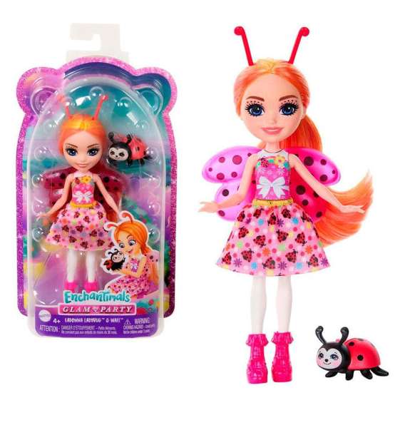 Enchantimals Гламурная вечеринка Кукла Божья коровка Ладонна с питомцем (Mattel)