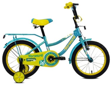 Велосипед 2-х колес. 16" 1 ск. FUNKY 2020-2021, бирюзовый/желтый (FORWARD)