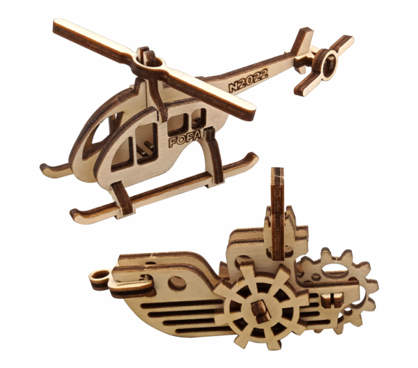 Конструктор 3D "Вертолет с корабликом" (FOFA)