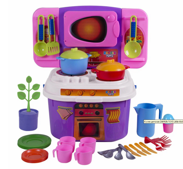 Кухня игровая Little Kitchen с набором, 37 предм., фиолет. (Орион)