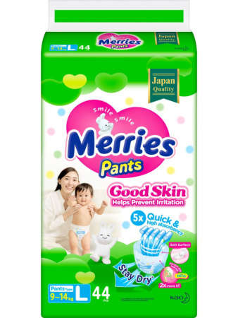 MERRIES Good Skin Трусики для детей L 44шт п/п (9-14кг)