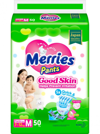 MERRIES Good Skin Трусики для детей M 50шт п/п (7-12кг)