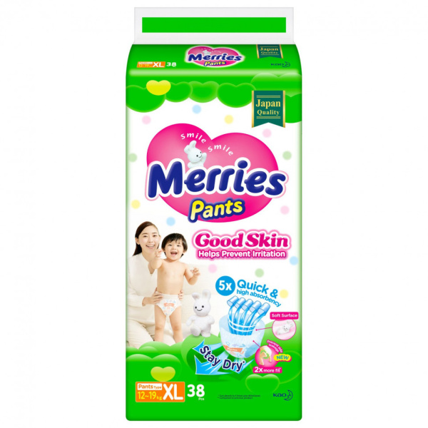 MERRIES Good Skin Трусики для детей XL 38шт (12-19кг)